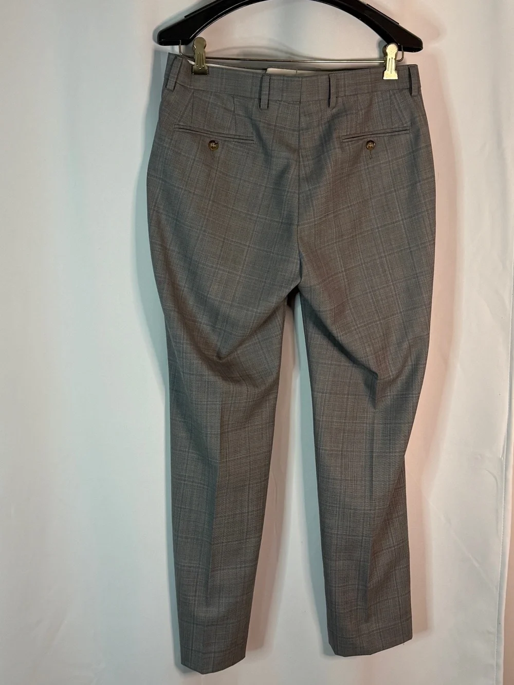 Lauren Ralph Lauren Gray Plaid Men's Wool Blend Suit